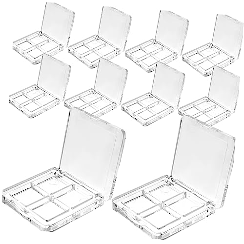 FOMIYES 10pcs Transparent Eyeshadow Boxes Compartmentalized Organizer for Eyeshadow Lipstick Blush and Highlighter Empty Cosmetic Cases for Makeup Storage