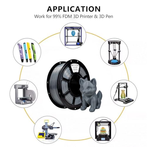 Image of iBOSS 3D Printer Filament PLA Plus, PLA+ Filament 1.75mm+ /- 0.02mm, Neatly Wound PLA+ Printer Filament Toughness Enhanced, 1kg Spool (2.2lbs), Fit for Most FDM 3D Printer, Dark Gray