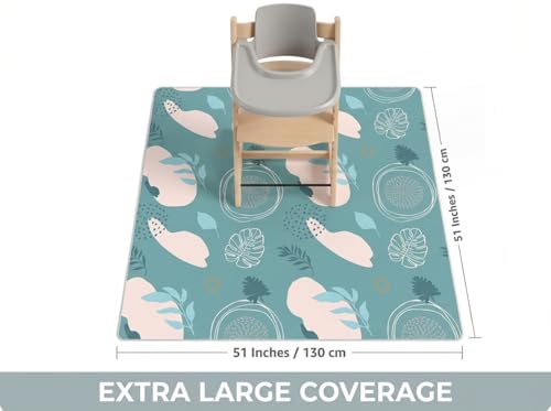 Image of Splat Mat for Under High Chair, Waterproof Washable High Chair Floor Mat
