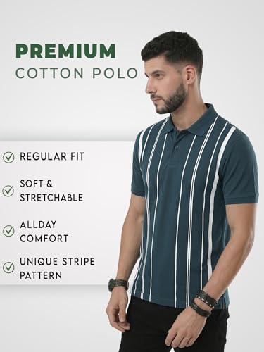 Image of fanideaz Branded Mens Half Sleeve Cotton Striped Polo T-Shirt for Mens || Polo Tshirt for Men || Branded Tshirt for Men