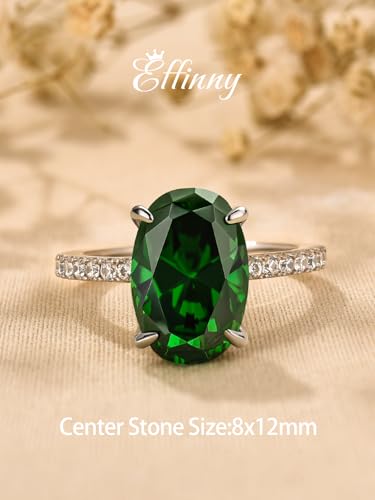 3.5ct Green Oval Cut Engagement Ring for Women,925 Sterling Silver Simulated Diamond Promise Ring2
