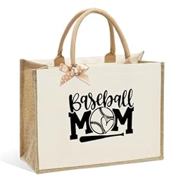 CHQIUCR Baseball Mom Tote Bag Gift for Women, Baseball Coach Appreciation Reusable Bag, Baseball Team Player Gifts for Women, Baseball-Themed Beach Bag for Moms, Mother’s Day Baseball Lover Tote Bag
