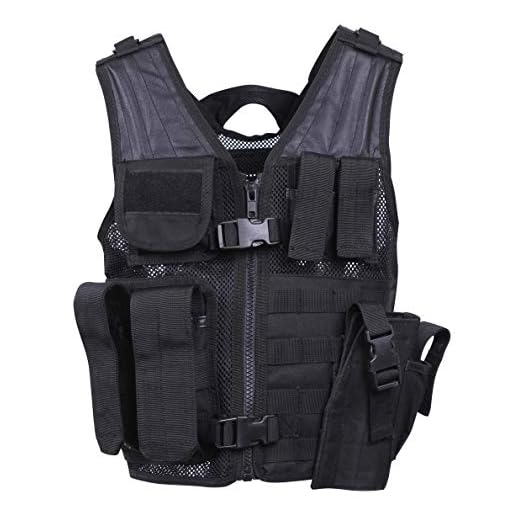 Rothco Kid's Tactical Cross Draw Vest, Black