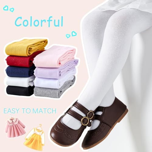 Coziwill Socks Baby Tights Non Slip Toddler Stockings Tights with Grippers Seamless Soft Cotton Cable Knit Baby Girl Leggings 1-2T Toddler 3 Pack(Black+Pink+White, M)