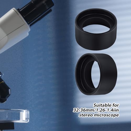 2 Stück Gummi-Okularabdeckung, Gummi-Augenabdeckung für Ferngläser Augenschutzkappen Schutzabdeckung Okularabdeckung Augenmuscheln Ersatz für 32-36 mm Flachwinkel-Stereomikroskope (Schwarz)