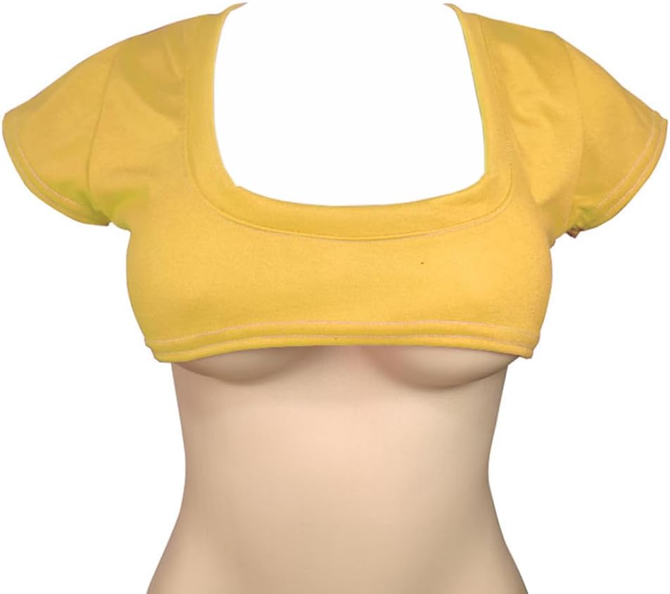 Women's Sexy Short Sleeve Crop Cami Shirt Top Solid Scoop Neck Mini T-Shirts Club Tops