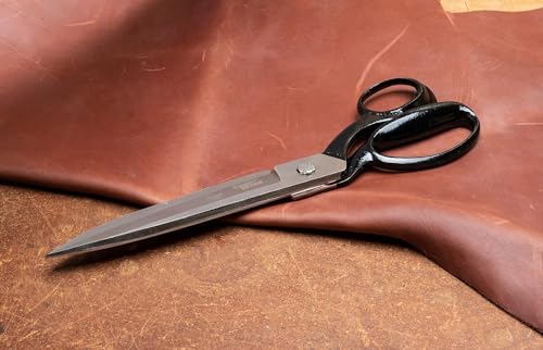 Crescent Wiss 12" Wide Blade Bent Handle Industrial Shears - Professional Heavy Duty Utility Scissors Tool for Sewing Fabric, Upholstery, Carpet & Drapery - W22W