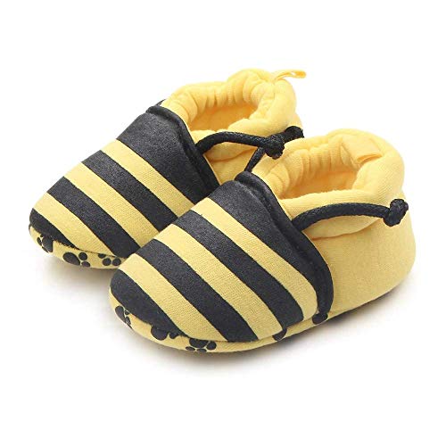 Save Beautiful Cute Cartoon Infant Unisex Baby Warm Cotton Anti-Slip Soft Sole First Walkers Shoes (6-12 Months, Bee) #TOP3