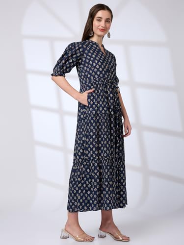 Image of Globus Women Ethnic Dresses (3641667001 Blue S)