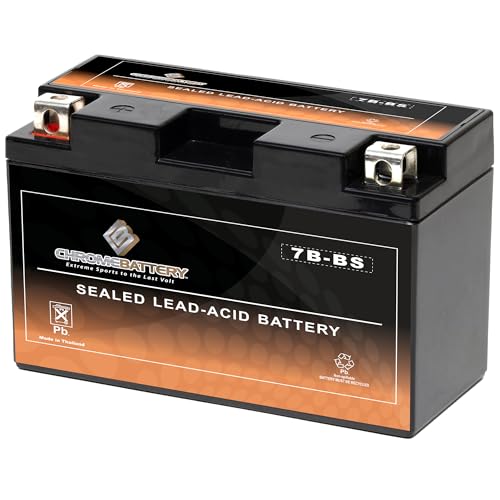 Image of CB CHROMEBATTERY YT7B-BS 12V 110 CCA AGM - Maintenance-Free Battery for ATV, Motorcycle, Scooter, Jet Ski - 7 Ah T3 Nut & Bolt - Fits Yamaha Raptor 250, Honda CRF150, Polaris Outlaw & More