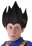 Fun Costumes Kid's Dragon Ball Z Vegeta Costume Wig Accessory, Black Spikey Hairstyle for Anime Cosplay - Black - Standard