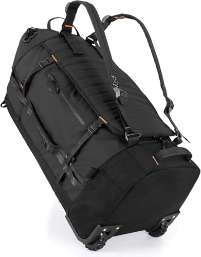 Rolling Duffle Bag with Wheels and Shoe Compartment