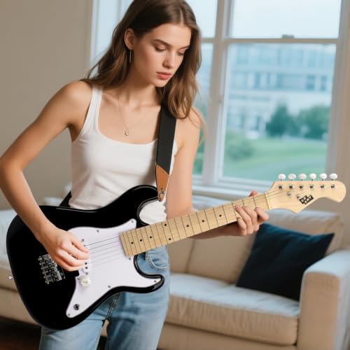 Image of 32 Inch Kids Electric Guitar Beginner Kit, Junior Size Mini Electric Guitar for Children with 5W Amplifier and Guitar bag, Unisex (Black)