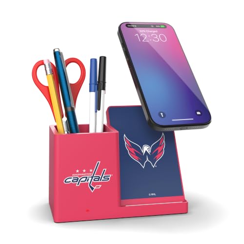 SOAR NHL Washington Capitals Wireless Charger and Desktop Organizer, Team Color, One Size (NHL-WCPH-WAC)
