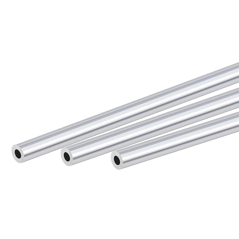 Tubo tondo in alluminio 6063 da 1 pezzo, lunghezza 300 mm, diametro esterno 8 mm, diametro interno 4 mm.