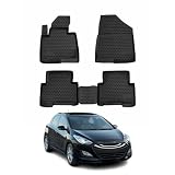 Tapis de Sol Compatible avec Hyundai i30 2012 2017 Caoutchouc TPE Noir 4X