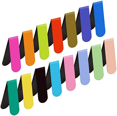 Magnetic Bookmarks, 15PCS Bookmark, Cute Bookmarks, Magnet Bookmark Clips, Bookmarks for Women Men Kids, Bookmarks Bulk, Teacher Bookmark, Solid Colorful Bookmarks(Dark Color)