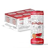 Oodles of Doodles Drinks - Strawberry Watermelon Flavored Water, 8.4 fl oz Colorable Cans, Pack of 24 (6x4pk) | Just 1.2g Sugar | Real Fruit Juice | No Artificial Sweeteners | No Preservatives | Made for Kids
