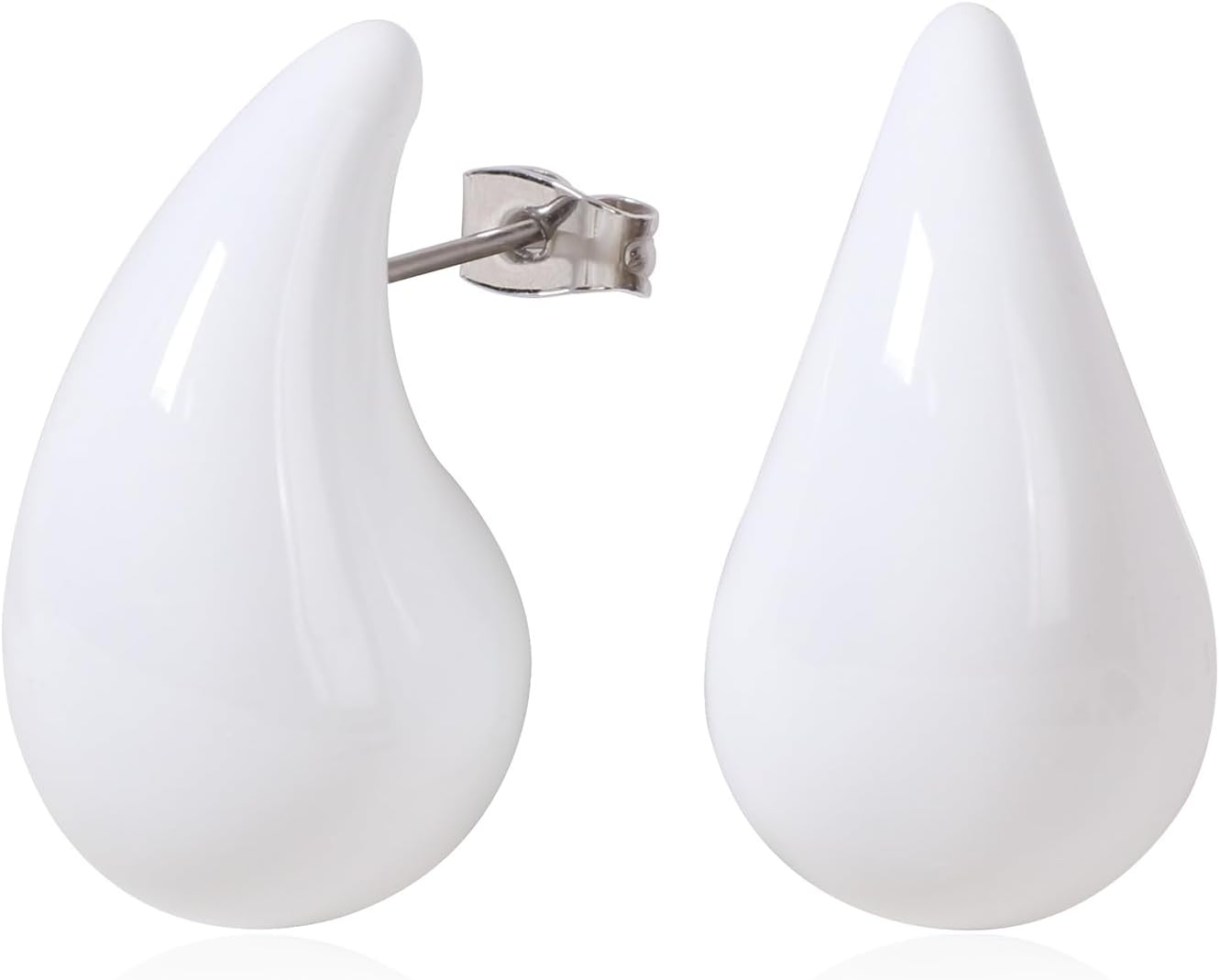925 Sterling Silver Natural Stone Teardrop Earrings for Women 18k Gold Plated Stainless Steel Enamel Earring Teardrop Jewelry Gift for Wife Girlfriend