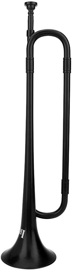 Bnineteenteam B Flat Trumpet Bugle Cavalry Trumpet with Mouthpiece for Children School Student Band (Black)