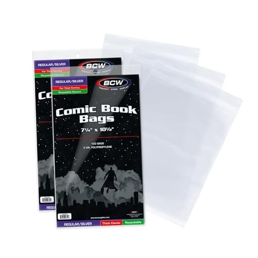 BCW Resealable Thick Silver Age Comic Bags - 200 ct | Archival Quality, Acid-Free Protection for Silver Age Comic Books | 7 1/4 x 10 1/2 inches Comic Collection Storage Comic Books Bags