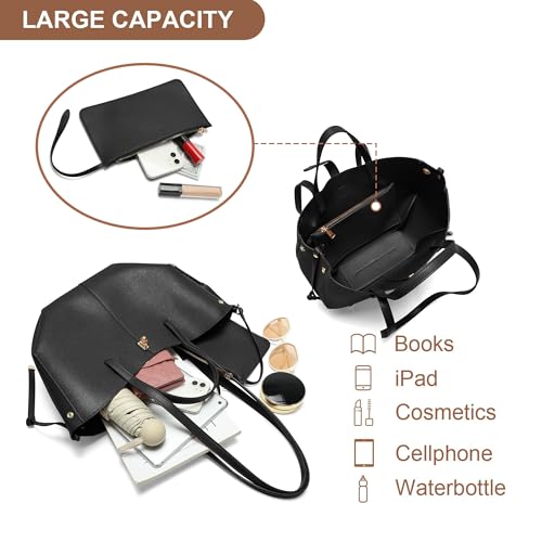 Goinsound Black Top Handle Purse for Women Tote Bag and Shoulder Handbag by Goinsound - Used condition - Image 4