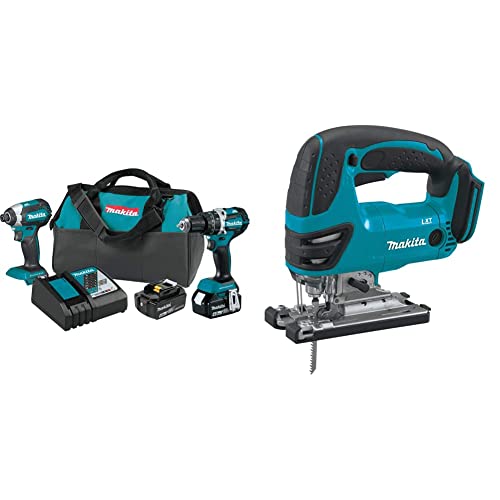 Makita Xt269M 18V Lxt Lithium-Ion Brushless Cordless 2-Pc. Combo Kit (4.0Ah) With Xvj03Z 18V Lxt Lithium-Ion Cordless Jig Saw #TOP15