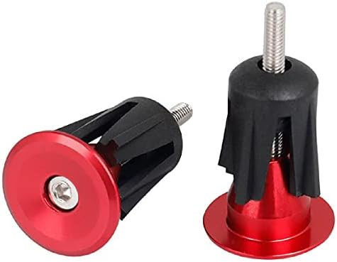 Azarxis Bicycle Bar End Plugs Aluminum Bike Handlebar Cap for Most Road Bike Mountain Bike BMX MTB Fixie (Black - 23.3mm - 2 Pack)