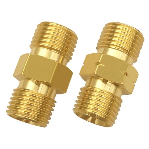 Joywayus Brass Oxygen and Acetylene Connector 9/16-18 Threads B Size Welding Hose Coupler Adapter Set