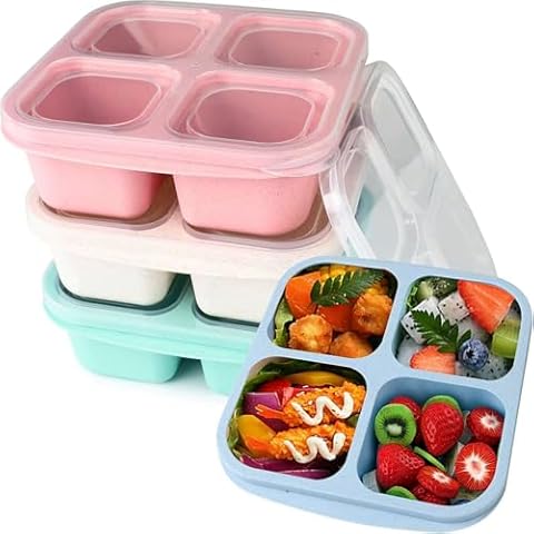 Surflyee 4 Pack Reusable Snack Boxes Cover