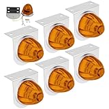 Watermelon Lights, Waterproof LED Marker Lights with Bracket Stainless Steel Mount Lighting for Truck & Trailer Side Marker or Vibe Use, 6Pcs, Yellow..