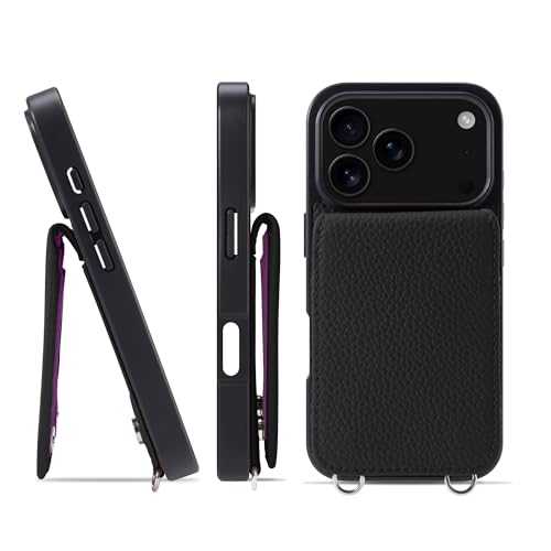 HANATORA for iPhone 17Pro �P�[�X �o���p�[�^ �{�v �X�}�z�P�[�X �X�}�z �J�[�h�|�P�b�g �X�^���h �V�����_�[�X�g���b�v �t�� �V�������N�J�[�t���U�[ �u���b�N SCPG-17Pro-Black �M�t�g �a���� ���� �j�� �ޏ� 