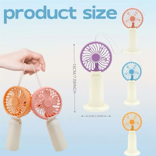 Mini ventilador portátil personal de mano a pilas con base 3