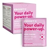 EBOOST SUPER POWDER Mind + Body Energizer, Pink Lemonade | Blend of Vitamins, Electrolytes & Antioxidants for Steady Energy and Focus (20 Count)