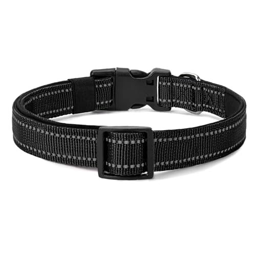 Image of Reflective Dog Collar, Adjustable Nylon for Medium Dogs,Black