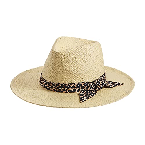 Fedora léopard marron clair et chair finition haut de gamme couvre-chef taille unique homme