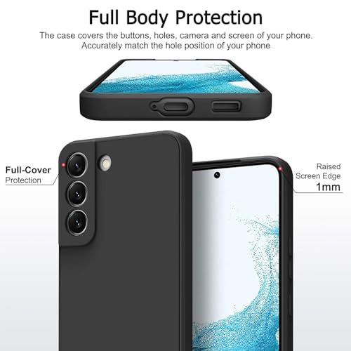 Image of Back Cover for Samsung Galaxy S22 Plus 5G | Full Camera Protection | Premium Liquid Silicon Case | Flexible Bumper Case for Samsung Galaxy S22 Plus 5G (Black)
