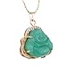 2017 Luck Happy Green Jade Buddha Pendant AAA CZ Laughing Buddha Statue Necklace Pendant (18K Gold Plated)