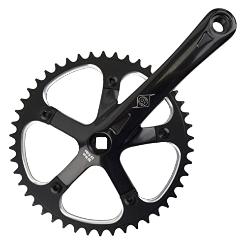 Pédalier 3/32" Origin8 noir rigide 165mm avec plateau de 46 dents