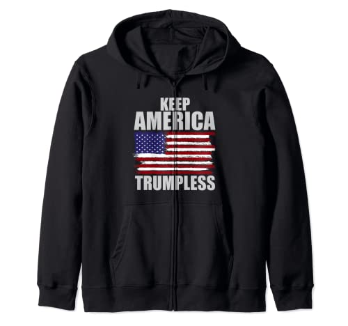 Keep America Trumpless American Flag Demócrata Party Lovers Sudadera con Capucha