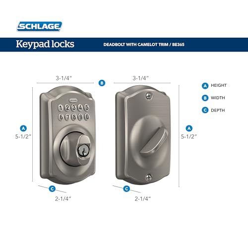 Schlage BE365VCAM619 Be365 V Cam 619 Camelot Keypad Deadbolt thumb #2