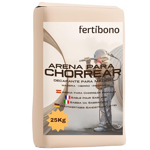 Arena Para Chorrear Fertibono - 25kg, Alta Pureza SiO2, Baja Humedad, Ideal Para Metal, Madera, Óxido Y Pintura, Ecológica Y Versátil
