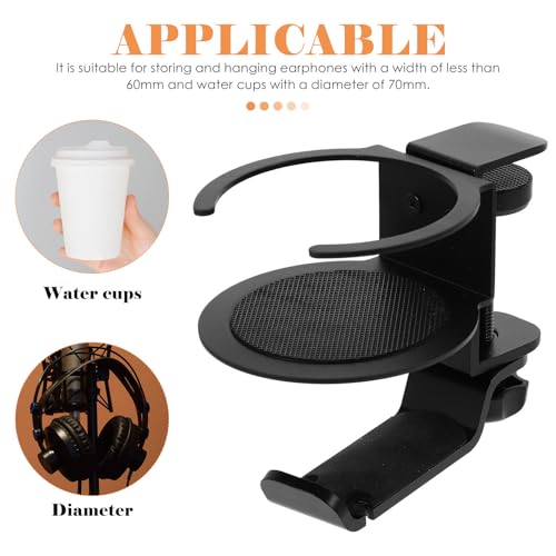 Soporte para auriculares de escritorio USHOBE: organizador de aluminio con abrazadera ajustable 3
