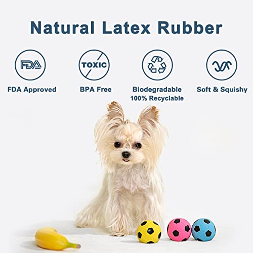 Pawdoer Squeaky Dog Ball - Soft Latex Rubber Squeaky Dog Toys For Puppies Small Dogs - Bounce Dog Squeak Toys Play Fetch Soccer Ball #TOP2