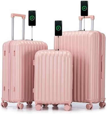 Campfun Luggage Sets 3 Piece, Carry On Luggage Set with Cup Holde...
