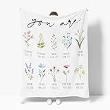 Horaldaily Spring Summer Flannel Blanket Throw, Religious Christian Flowers Soft Fuzzy Plush Cozy Fleece Blankets for Couch Sofa Bed Lounging, Ideal Gifts for Kids Adults Self, 50x60