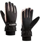 A-QMZL Skihandschuhe Damen Winter Frauen Thermohandschuhe Winddichte Touchscreen-Handschuhe Warme...