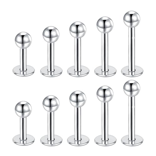 Ya en mundofriki.es: Besyvvin 10 Piezas 16G Labret Piercing Piercing Labret 4Mm 6Mm 8Mm 10Mm 12Mm Acero Quirúrgico Pernos Labret Perforación Del Oído Del Cartílago Del Hélix Del Trago Joyería Piercing