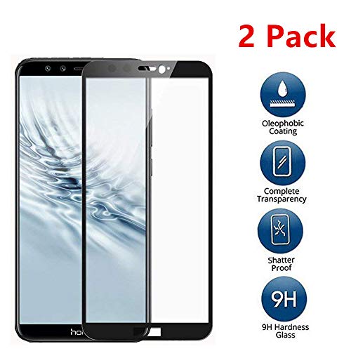 MUXItrade [2 Unidades] Protector de Pantalla para Huawei Honor 10,Cristal Vidrio Templado - [Sin Burbujas][Alta Definicion][9H Dureza] - Cobertura Completa(Negro)