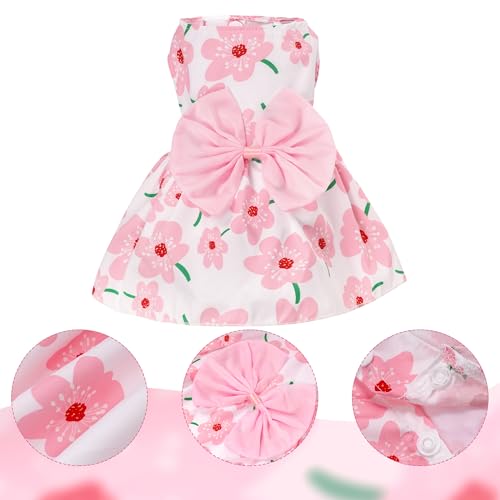 choyaxo Floral Dog Dress Cute Dog Skirt Pet Dress Summer Pet Clothes for Puppy Small Cats,S - Image 4